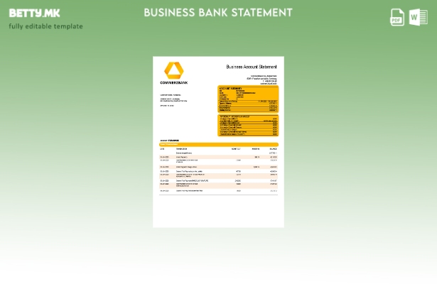 модерен стил Компанијата Комерцбанк го проверува изводот на сметката Шаблон Word